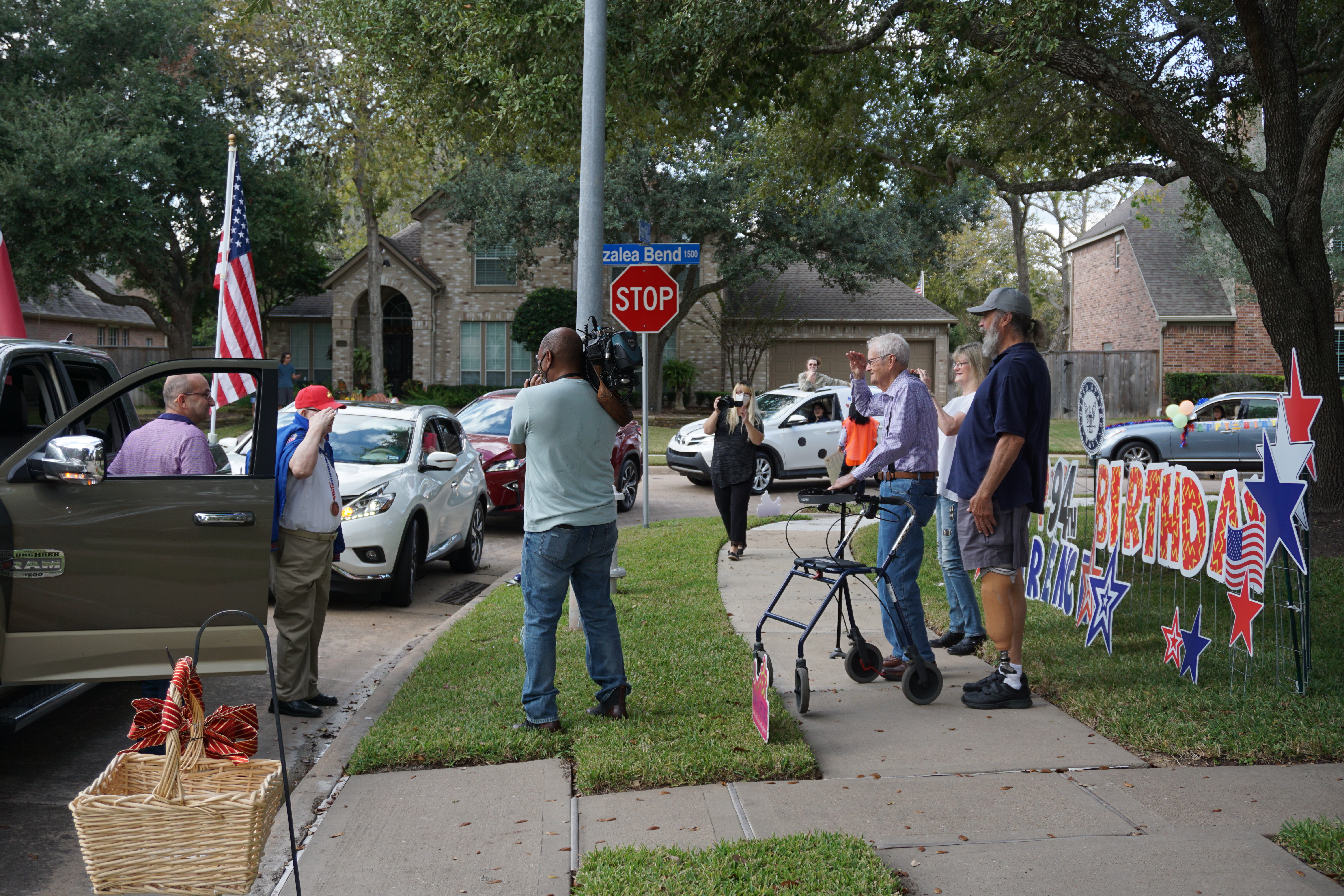 86-year-old Bill Rickert salutes